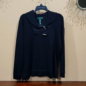 R Lauren: Pullover cardigan/ Jet Black/Sz: 1x